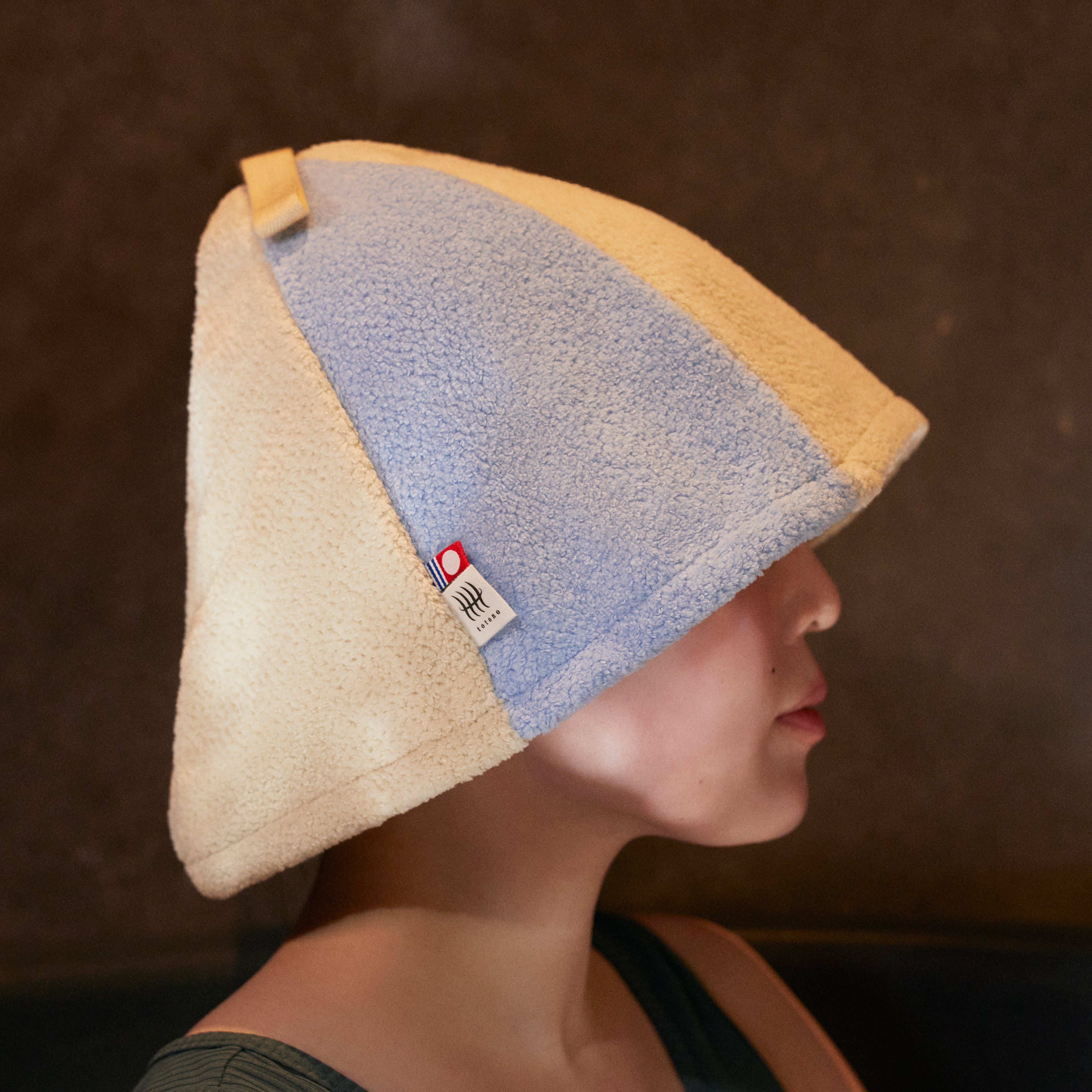 サウナハット ホワイト&ブルー【厳選今治タオル】