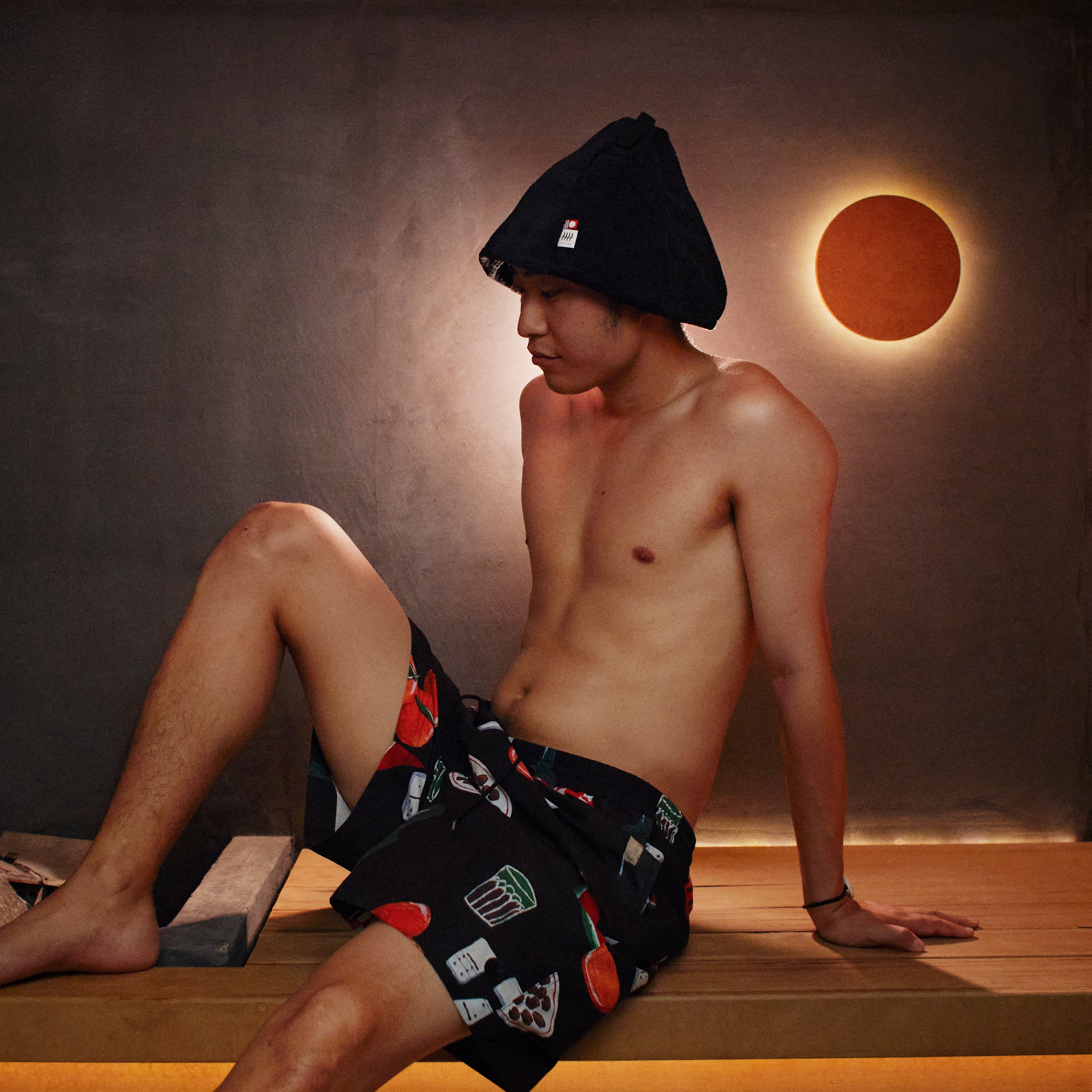 サウナハット ブラック&ブラック【厳選今治タオル】