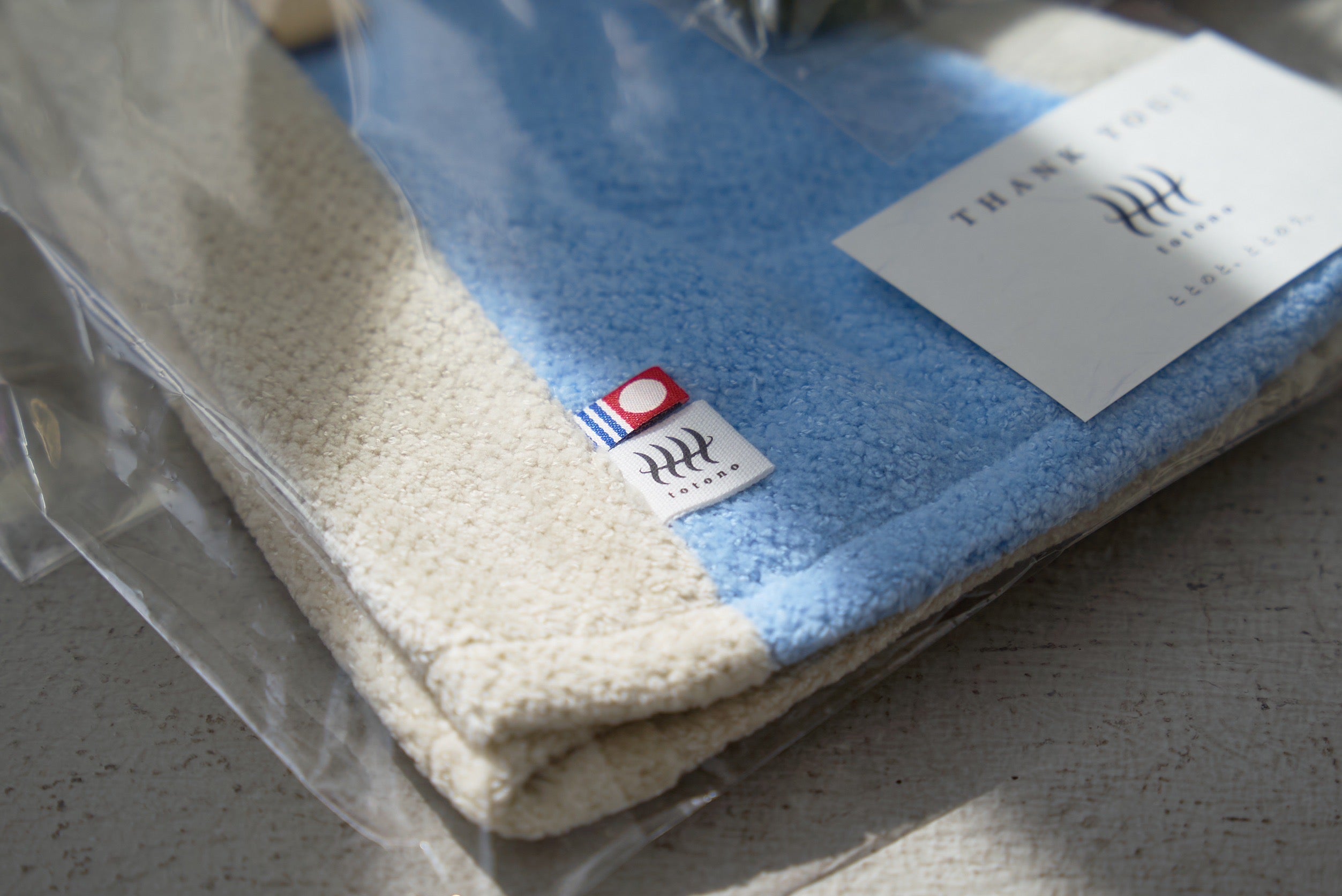 サウナハット ホワイト&ブルー【厳選今治タオル】